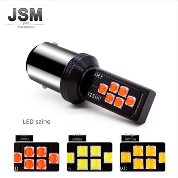 Autó LED féklámpa, 12 SMD 3030, T20 alap, index és hátrameneti világítás