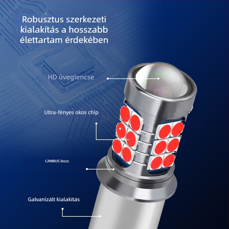 Autó LED féklámpa villogó 1156/1157, 3030, 27SMD – visszafelé fény villogó és hosszú fényű kanyarjelző