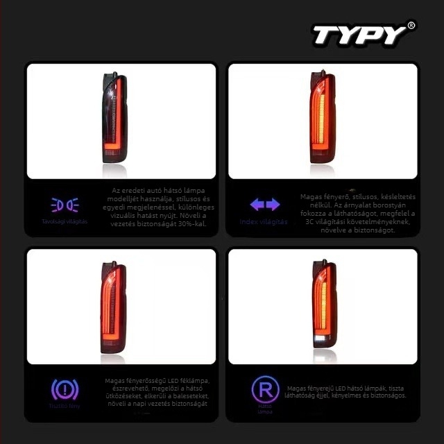 LED hátsó lámpa Toyota Hiace 05-18 (Hiace 200 Series) soros irányjelzővel