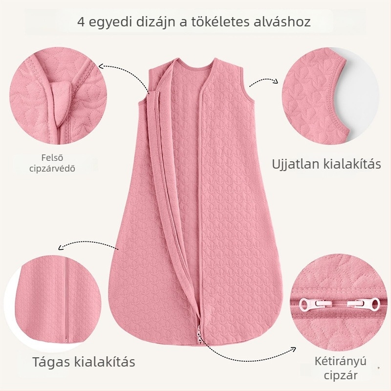 Csecsemő- és kisgyermek alvózsák mellény stílusú, vastag őszi-téli, hordozható takaró