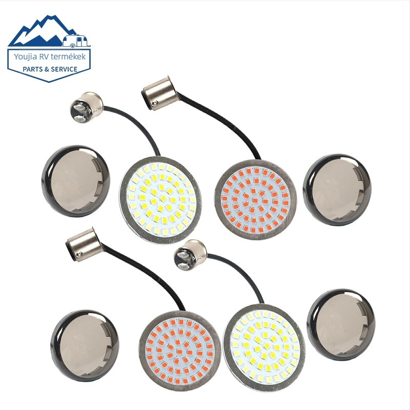 Harley-Davidson motorkerékpár LED irányjelző 1157, lámpabúrával, 12V, 2835 LED, 6500K