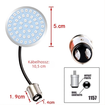 Harley motorkerékpár LED féklámpa, modell 1156/1157, 12V, 6W
