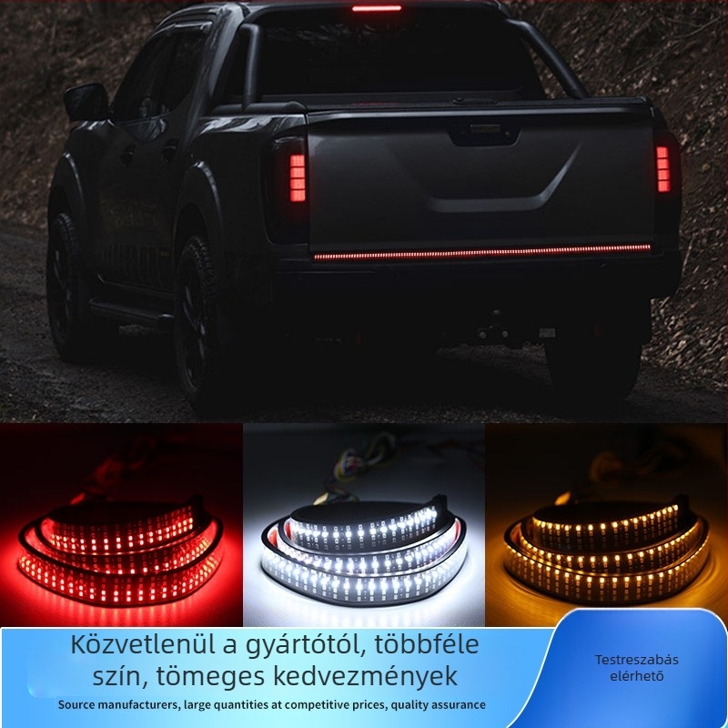 PVC LED fénycsíkok a pickup hátsó lámpáihoz, négy soros LED szalagok, irányjelzők folyamatos fényhatással