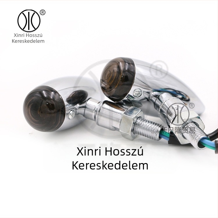 Motorkerékpár retro kanyarjelző, fém, 12V univerzális, 5W, modell XRL-451, testreszabás elérhető