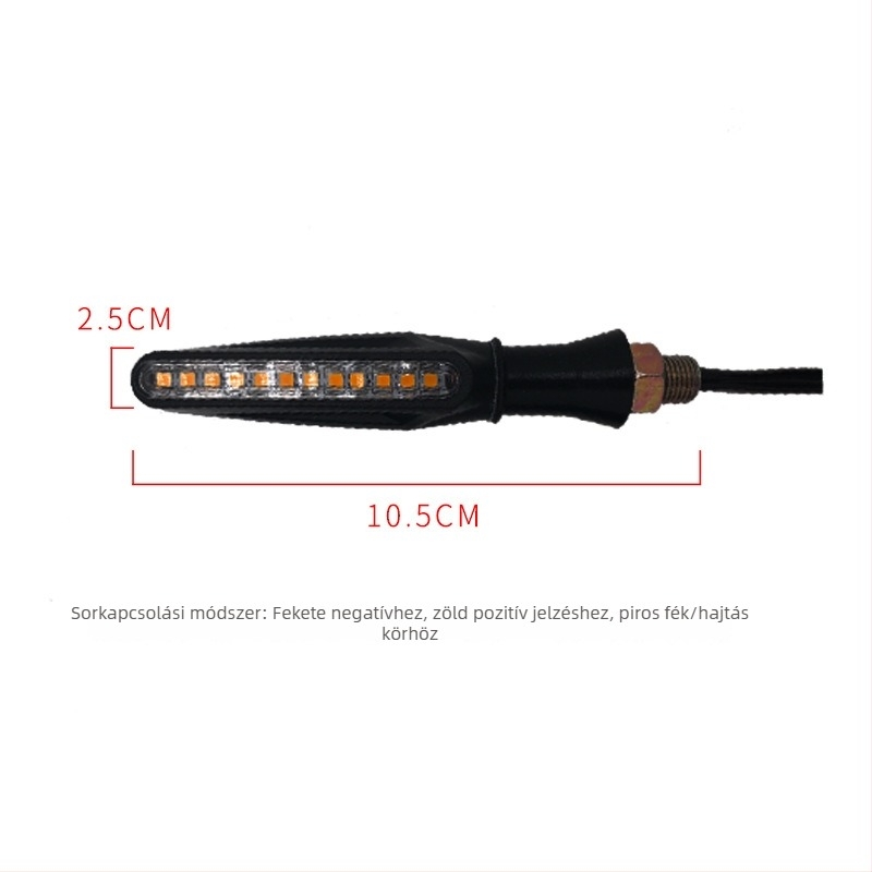Mododa Fish XCD-51 LED motorkerékpár index lámpa — folyóvíz-stílus, LED fényforrás, 12V kompatibilitás, 24 hónapos élettartam