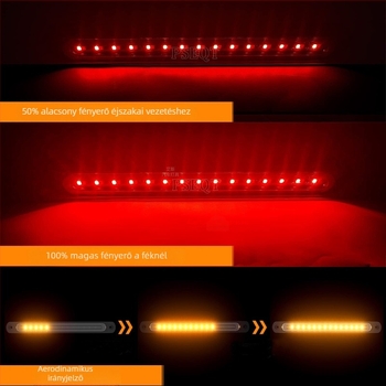 Hosszú sávú LED teherautó hátsó lámpa, 30 LED, két színű, magas helyzetű féklámpa