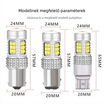 LED hátsó lámpa autóhoz, 1156/1157, 3030, 30SMD, T20/T25, nagy teljesítmény, 12V, 1200LM