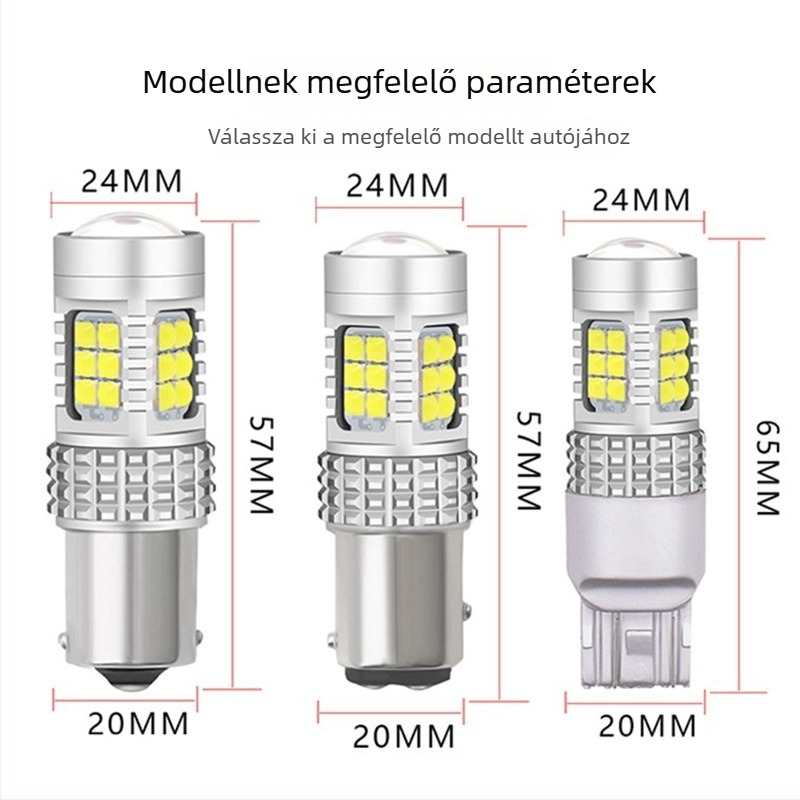 LED hátsó lámpa autóhoz, 1156/1157, 3030, 30SMD, T20/T25, nagy teljesítmény, 12V, 1200LM