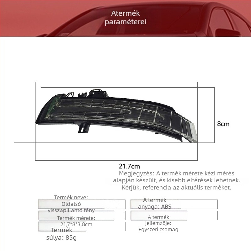 Mercedes-Benz C-osztály tükrének világítása halogén jelzőfénnyel (W204/W212/W221), ABS TYK, 10W, 2129067401/2129067501