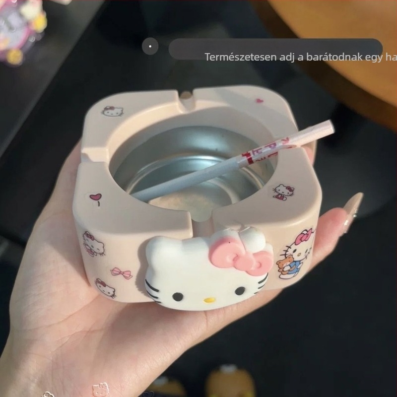 Macskás hamutál, gravírozott, modell 985, selyemvirág anyag