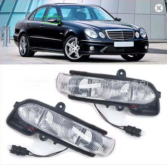 LED visszapillantó tükör oldalsó fényjelzéssel Mercedes-Benz W211/W463 modellhez, alkatrész számok 2038201321 és 2038201421, kompatibil az E-Class S211 és W211-vel.