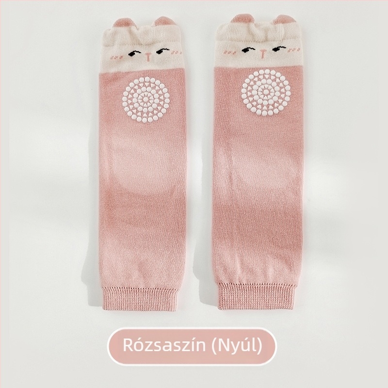 Ijobe gyerek zokni hosszú cső, anti-slip pöttyökkel a járás tanulásához, pamutból, 1–3 éveseknek