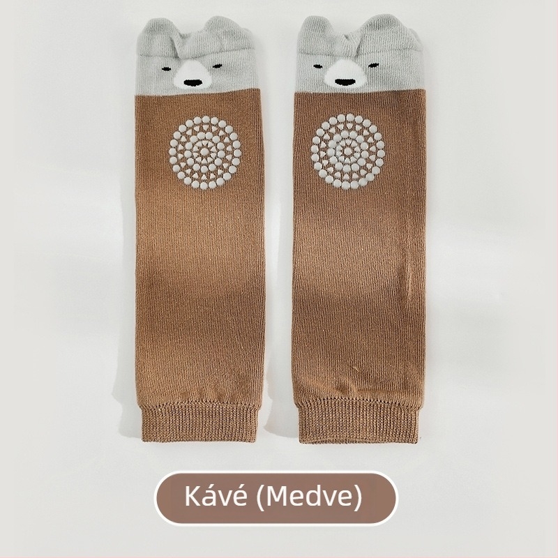 Ijobe gyerek zokni hosszú cső, anti-slip pöttyökkel a járás tanulásához, pamutból, 1–3 éveseknek