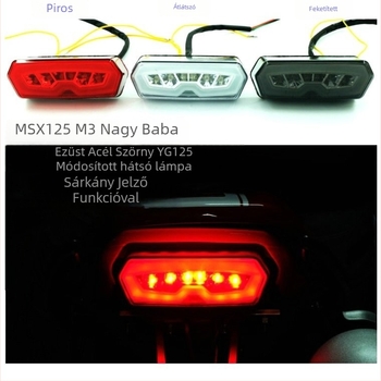 Motorkerékpár LED hátsó lámpa féklámpával és indexeléssel – WD003, 12V, 8W, 200 lm, kompatibilis CBR650F, CTX700, MSX125