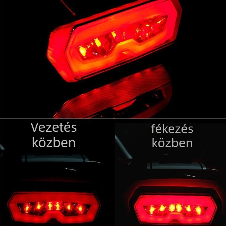 Motorkerékpár LED hátsó lámpa féklámpával és indexeléssel – WD003, 12V, 8W, 200 lm, kompatibilis CBR650F, CTX700, MSX125