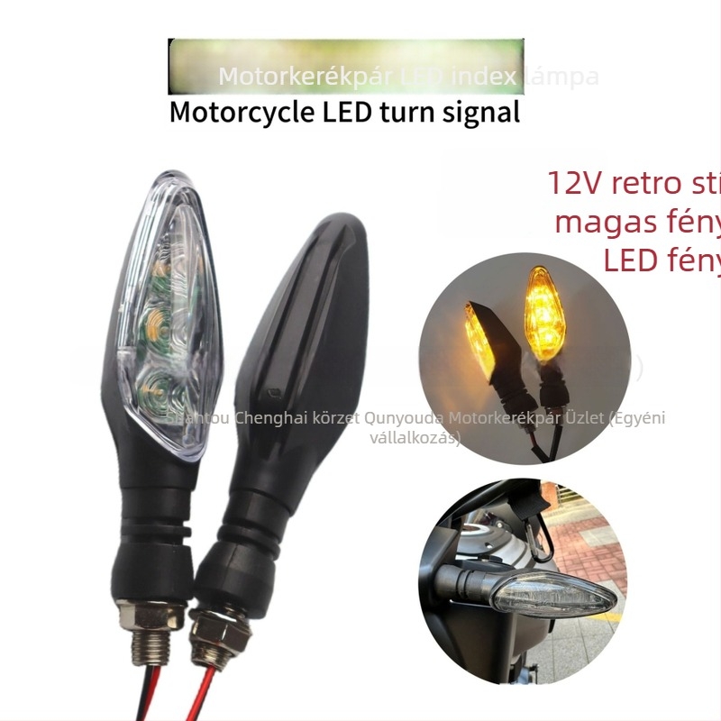 Motorkerékpár irányjelző, 12V univerzális, LED fény, 1.5W, ABS ház, élettartam 3000 óra
