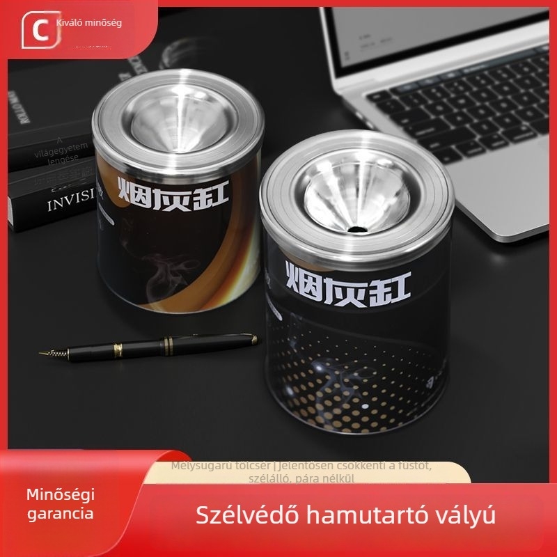 Tölcsér alakú széllvédett hamutál, nagy kapacitású nappaliba vagy irodába, gravírozás, márka Lishuang, kód 730257040169