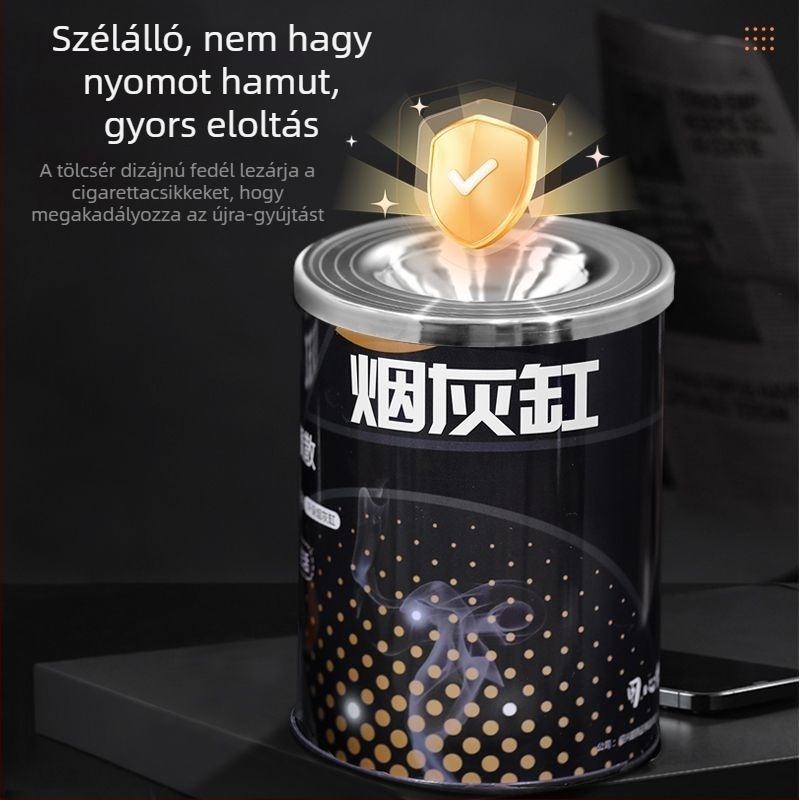 Tölcsér alakú széllvédett hamutál, nagy kapacitású nappaliba vagy irodába, gravírozás, márka Lishuang, kód 730257040169