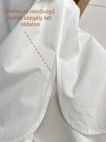 Női ing 95%+ szerves pamut, poliészter <30%; álló gallér; hosszú ujj; laza szabás