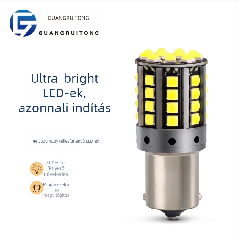 LED autó lámpa indexhez, 12-24V, 20-22W, 3030 3D chip, alap 1156/1157/T20, 6000K