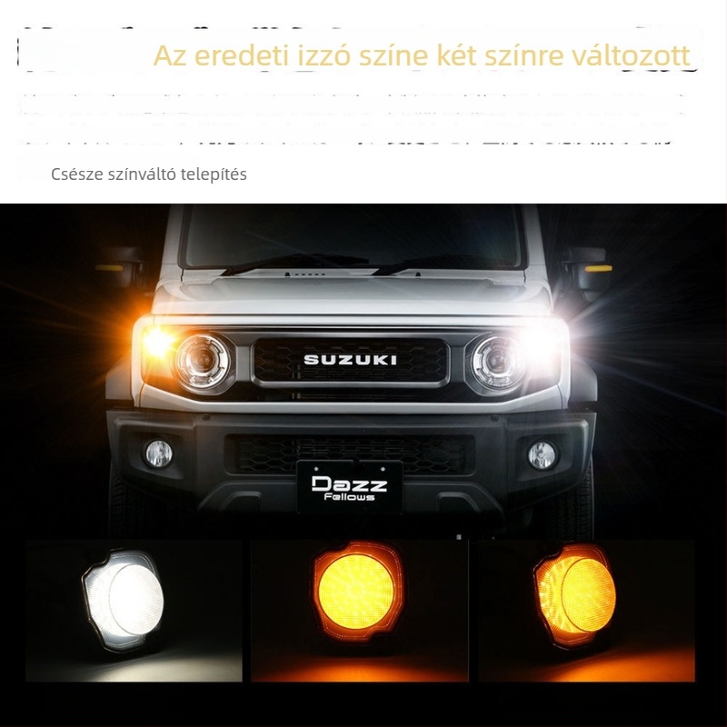 Suzuki Jimny JB64/JB74 fehér-sárga kétszínű folytonos nappali világítás és indexlámpák