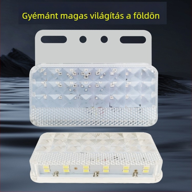 24V-os teherautó két soros oldalsó LED lámpa, hátrafelé világítás, 12W, 2835 LED, 5000K, Modell 055