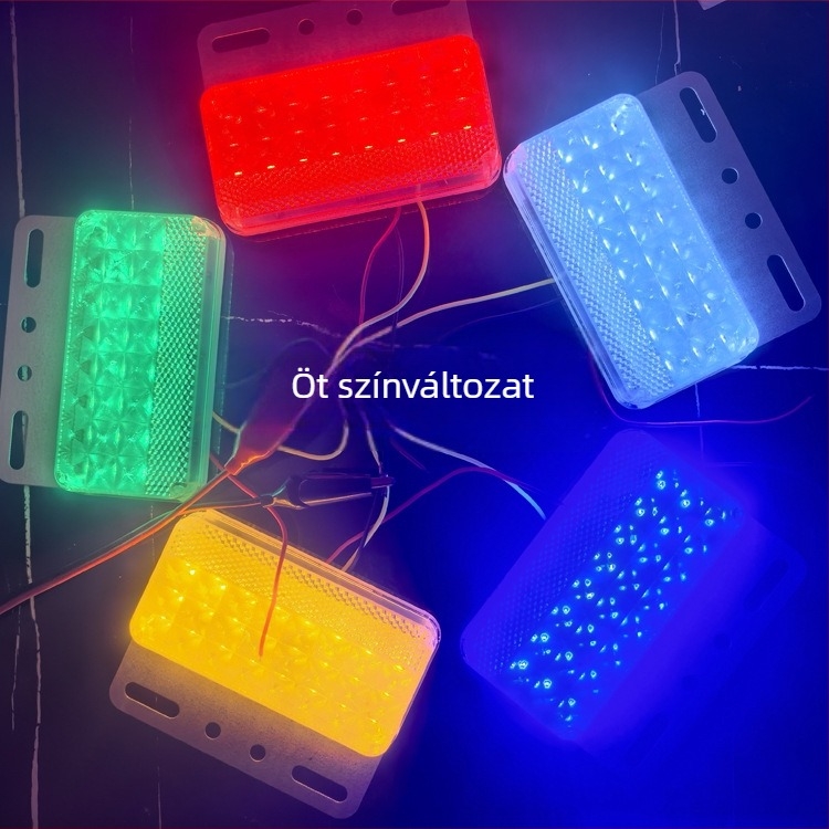 24V-os teherautó két soros oldalsó LED lámpa, hátrafelé világítás, 12W, 2835 LED, 5000K, Modell 055