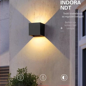 LED falikar, négyszögletes, minimalista modern stílus, állítható felfelé és lefelé világítással, kültéri vízálló, nappalihoz és hálószobához
