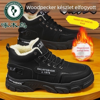 Woodpecker téli magas szárú hócipők – vízálló, csúszásmentes, fleece-betétes, felsőrész mikroszálas bőr