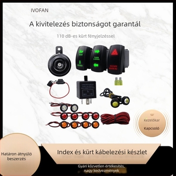 ATV/UTV jelző- és kürt kábelkészlet rocker kapcsolóval és villogó relével