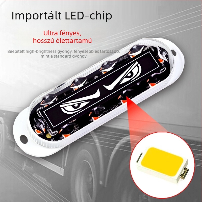 LED villogólámpák autók és teherautók számára, grille és sarok lámpák, 12–24V, ABS ház, 50 000 órás élettartam