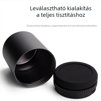 Autó belső hamutartó alumínium ötvözetből – fedél egy gombbal, csiszolt felület, testreszabható gyártás (Alumínium ötvözet; Modell: In-car ashtray; Csiszolt felület; Testreszabható feldolgozás)