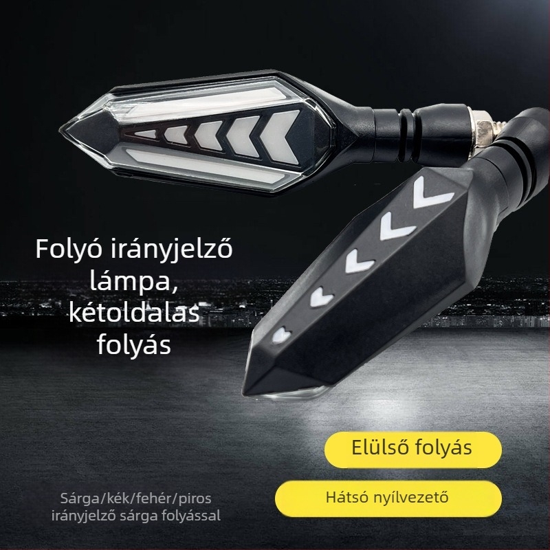 Áramló víz effektusú LED indexlámpa, ultra fényes, vízálló, 12V, univerzális motorkerékpárokhoz és elektromos kerékpárokhoz
