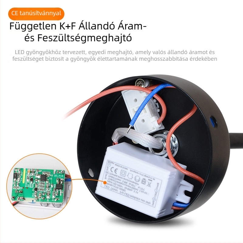 LED falikar hotelhez, olvasólámpa görbült csővel és rugalmas csővel, 3W