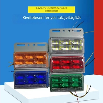Négy az egyben teherautó oldalsó lámpa, LED 12-24V utánfutóhoz, kanyarjelző és oldalsó jelzőfény