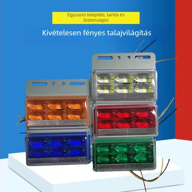 Négy az egyben teherautó oldalsó lámpa, LED 12-24V utánfutóhoz, kanyarjelző és oldalsó jelzőfény
