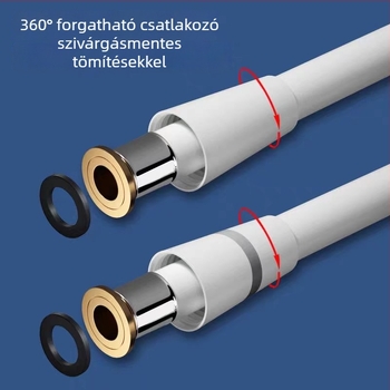 PVC zuhanycső sárgaréz maggal, vastagított kivitel, anti-tekeredés, nyomásálló, menetes csatlakozás