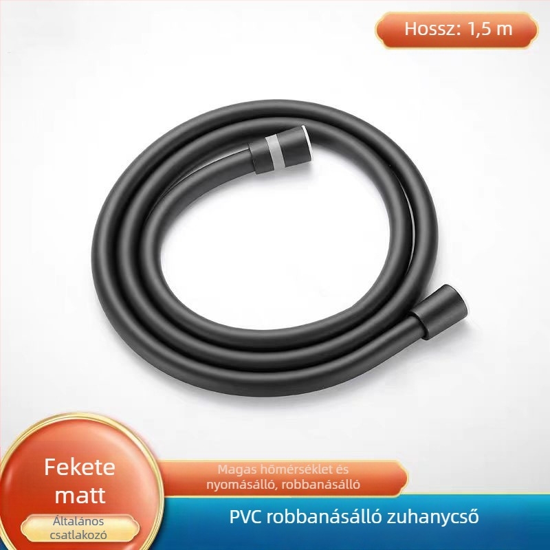 PVC zuhanycső sárgaréz maggal, vastagított kivitel, anti-tekeredés, nyomásálló, menetes csatlakozás
