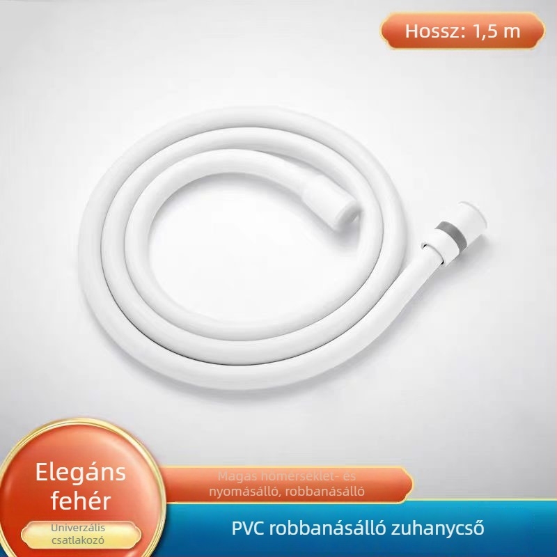 PVC zuhanycső sárgaréz maggal, vastagított kivitel, anti-tekeredés, nyomásálló, menetes csatlakozás