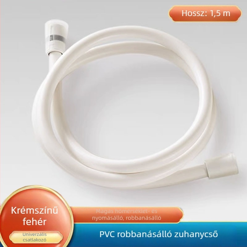 PVC zuhanycső sárgaréz maggal, vastagított kivitel, anti-tekeredés, nyomásálló, menetes csatlakozás