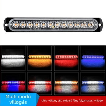 Kamion oldalsó LED-szalag, ultra vékony, 12LED, 36W, 12–24V, alumínium ház, élettartam 50 000 óra