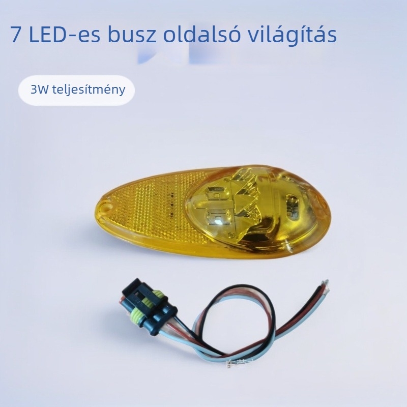 Xgr 7-LED busz oldalsó fény, Marco Polo sarokfény és irányjelző, 10-30V, 3W, modell 3040, teherautók és buszok számára