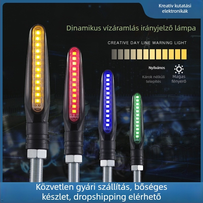 LED motorkerékpár indexlámpa kanyarodó jelző, 12V, ABS/akril, Modell CY2019011501, testreszabható