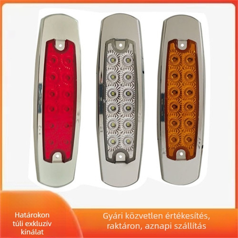 Kamion oldalsó LED világítás, 12 LED, széles feszültség