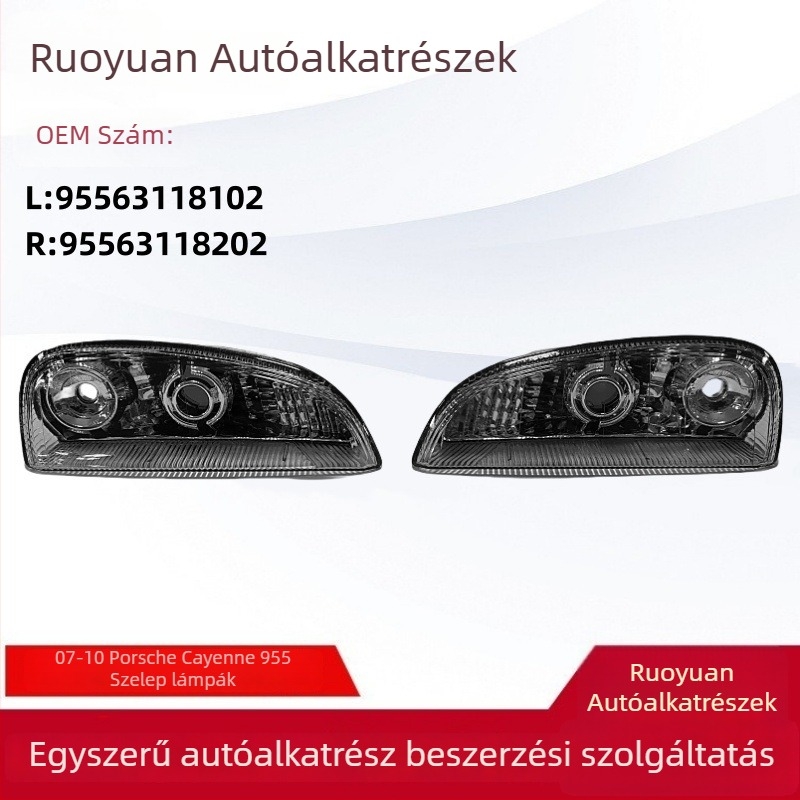 Porsche Cayenne 955 2007-2010 Elülső ködlámpa és saroklámpa, ABS, cikkszámok 95563118102 95563118202