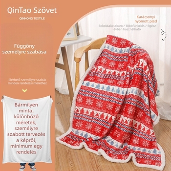 Plüss pléd, két rétegű flanel nyomtatott, poliészter, 440 g, minden évszakban használható, modern minimalist dizájn