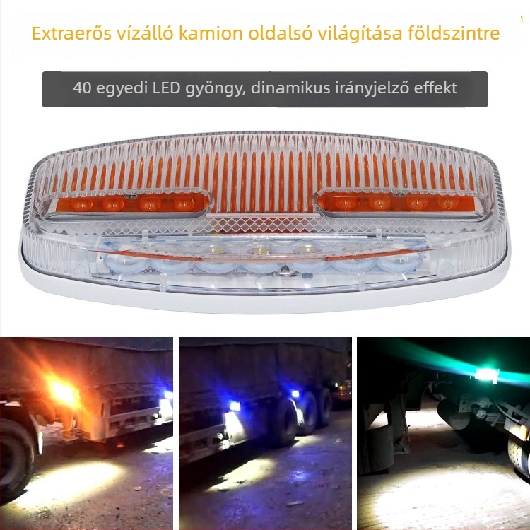 LED oldalsó lámpa Vans és pótkocsikhoz, vízálló, 24V, 12W, BD-8001