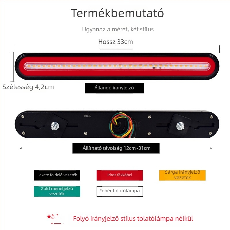140-2 hátsó tolatólámpa, LED tolató fény, 12V/24V