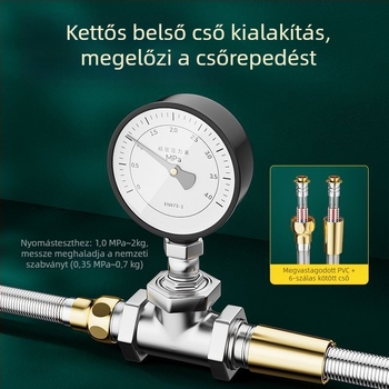 Zuhanycső és fej csatlakozója, 304 rozsdamentes acélból, modell 123, névleges nyomás 1,6 MPa, működési hőmérséklet 0–100°C, rögzítés csavarozással, modern minimalista stílus