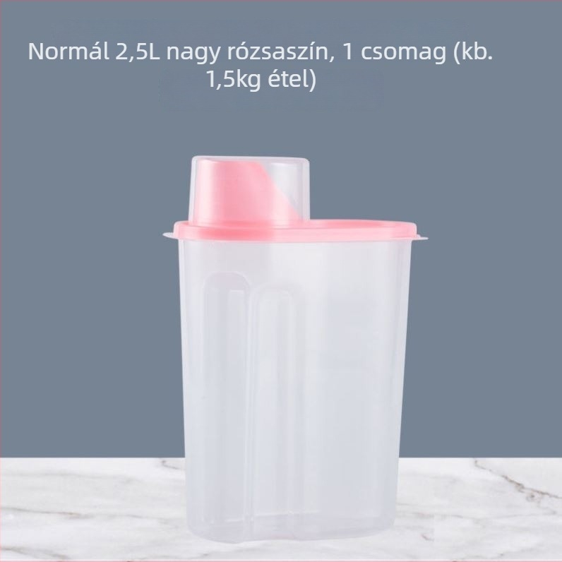 Állateledel-tároló tartály – zárható, nedvességálló, PP anyagból, kapacitás 1.9–2.5 L, Kelly márka, licencelt magánmárka